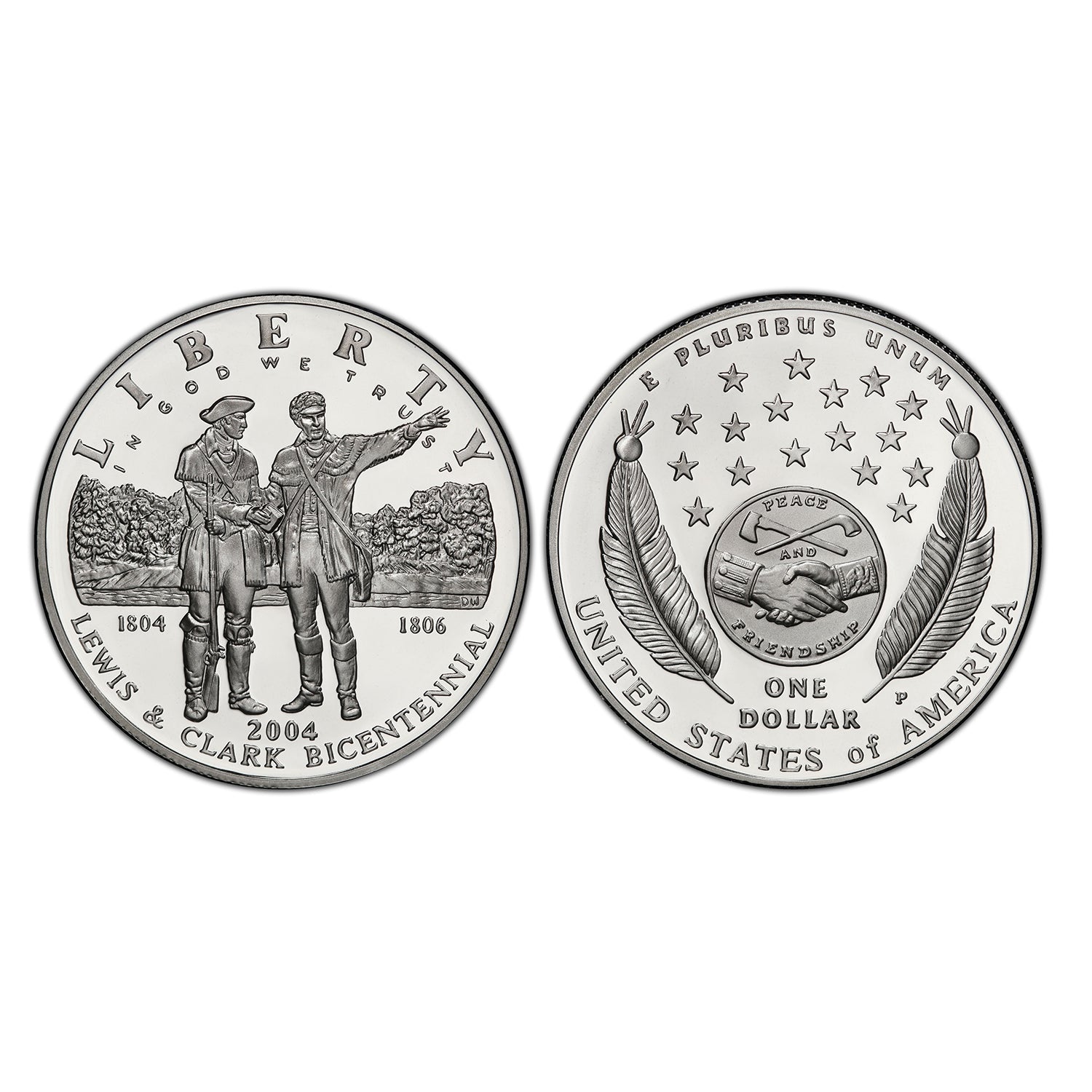 Lewis and Clark Coin and Pouch Set Bicentennial U.S Silver Dollar Proof